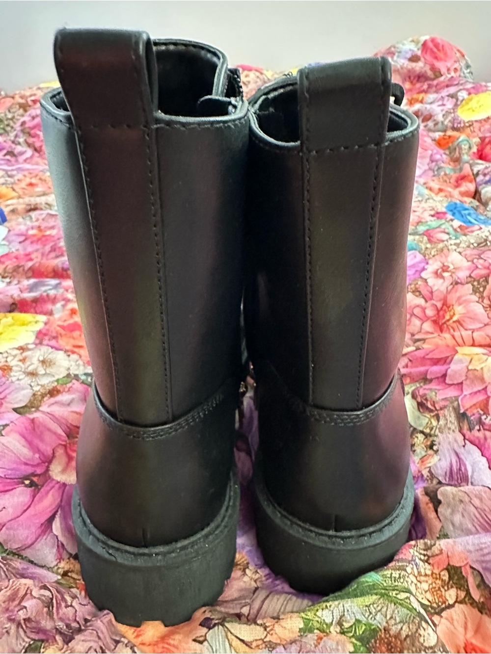GUESS Black Lace-Up Combat Boots with Gold Eyelets NWOT - Picture 12 of 16